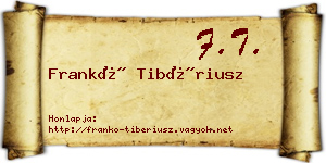 Frankó Tibériusz névjegykártya